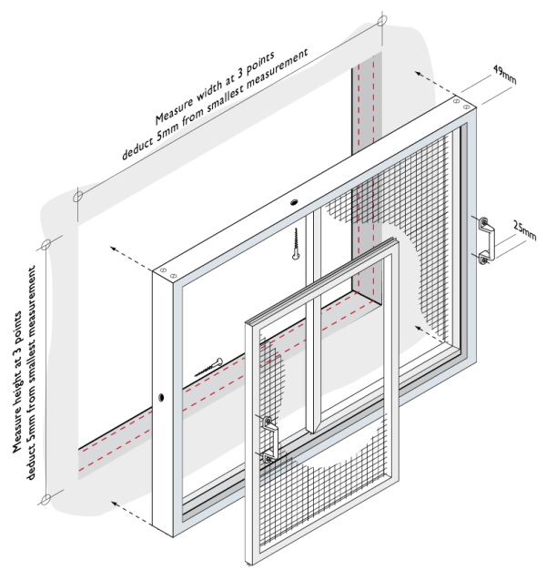 Aluminium Sliding Screen Measuring instructions